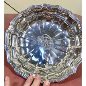 Vintage Salisbury 9.5" Pewter Handcrafted USA Welch's Pewter Ribbed Bowl Flaw